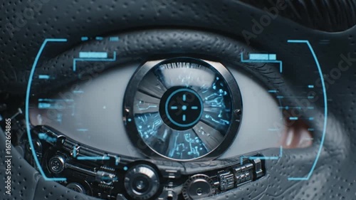 Closeup of a Futuristic Robotic Eye