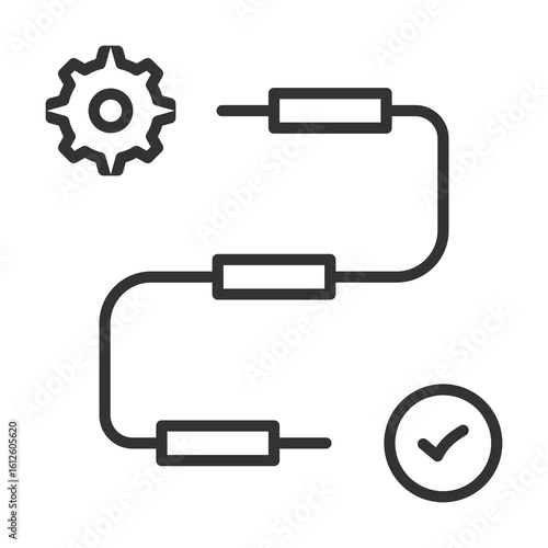 Process Icon Outline Style. Vector Illustration Design