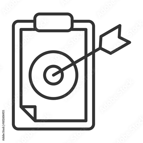 Goal Icon Outline Style. Vector Illustration Design