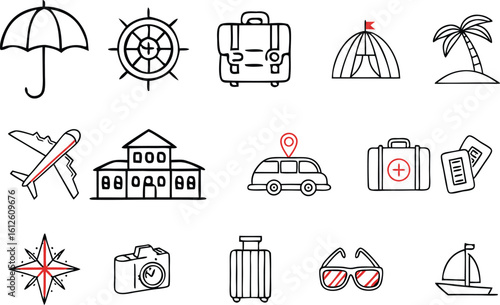 Wallpaper Mural Travel and tourism icon set Torontodigital.ca