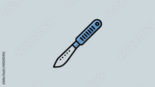 Vector illustration of a surgical scalpel, a medical instrument on a light background