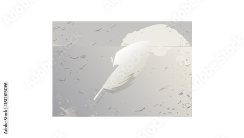 Abstract white bird on a rainy window pane background image for digital art and design projects use case