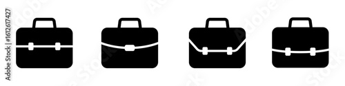 Briefcase icon collection. Different briefcase set. Vector