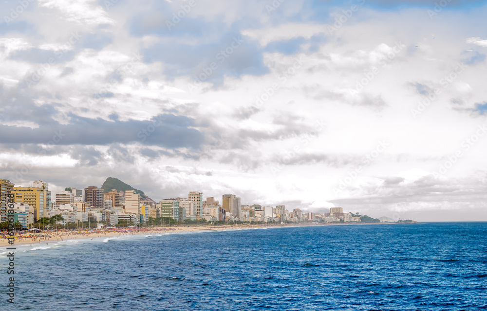 Naklejka premium view of the Leblon Beach in Rio de Janeiro - Brazil 