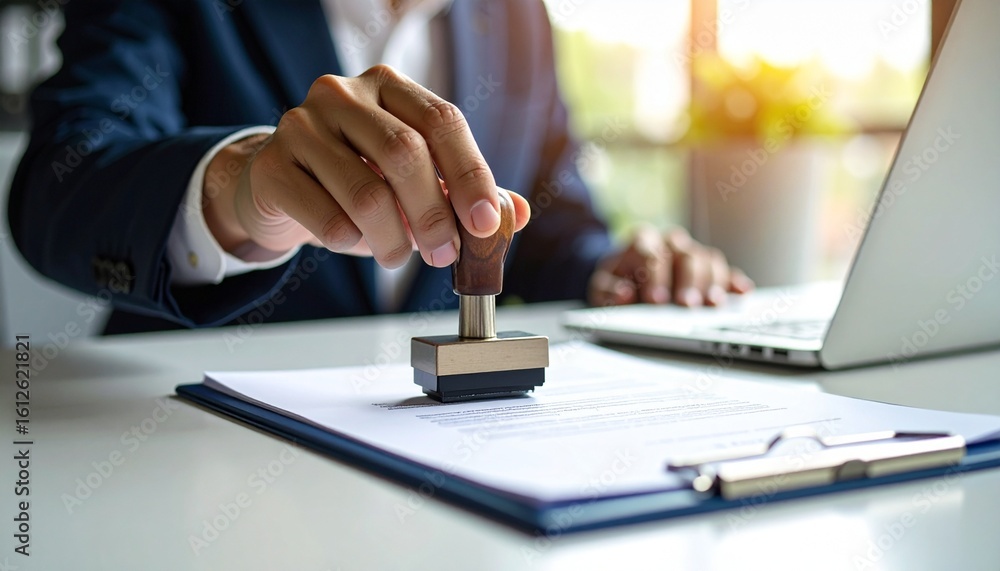 © Homestock Studio - Business Approval Stamp on Document, Corporate Agreement Concept