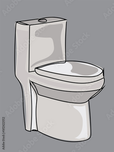 Toilet in continuous line pattern