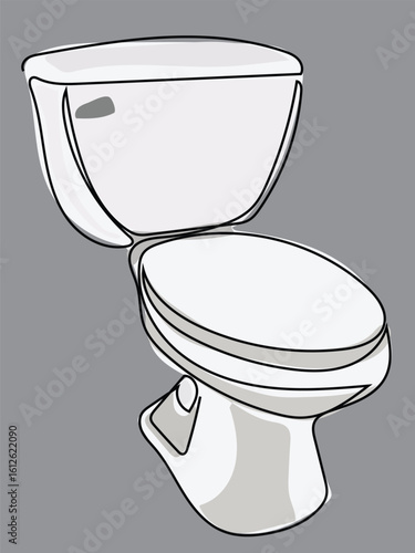 Toilet in continuous line pattern