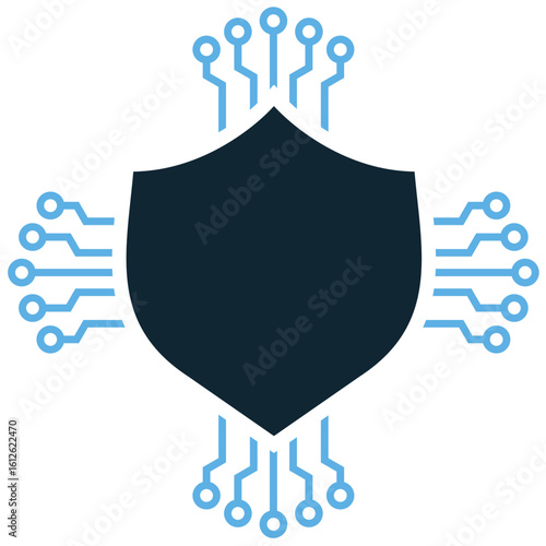 Cybersecurity icon vector. Ideal for illustrating digital protection, network security, data privacy, it emphasizes defending against threats, ensuring safe online environments information integrity