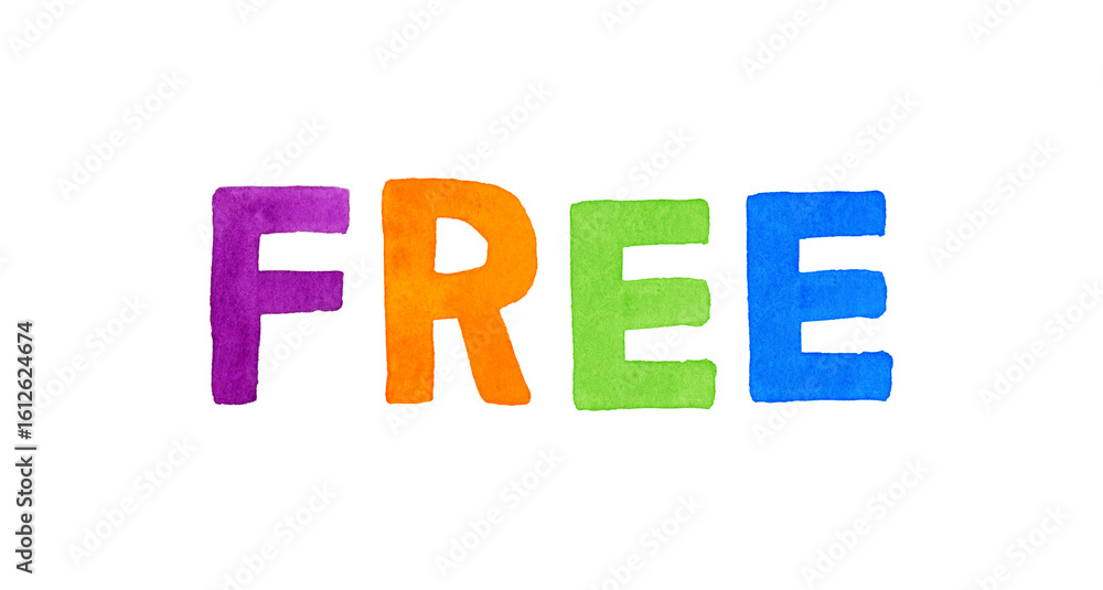 FREE(フリー・自由)のカラフルな手書き文字 FREE(フリー・自由)のカラフルな手書き文字