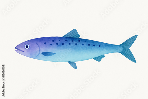 Colorful funky crayon drawn decorative sardines. Cartoon stickers of fish. Bright doodle illustration with pencil cute texture. Kid drawn sardine, tuna, salmon, mackerel. Playful portugal fish