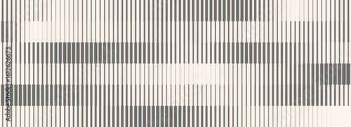 Grey and beige striped halftone gradient texture. Fading line gradation background. Repeating strip pattern backdrop. Parallel lines wallpaper. Vector halfton patern overlay. Doppler effect concept
