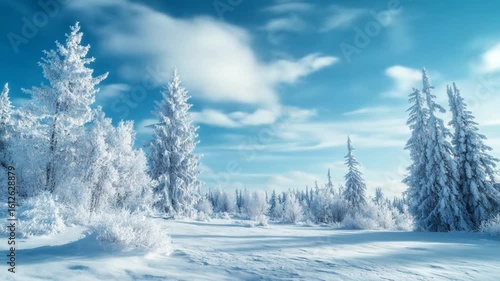 Wallpaper Mural Winter Wonderland: Snowy Forest Landscape with Clear Blue Sky and Frozen Trees Torontodigital.ca