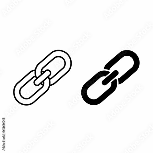 Two black and white chain link icons, representing connection or web links.