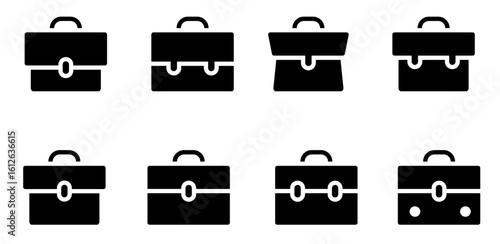  Briefcase icon collection. Different briefcase set. Vector