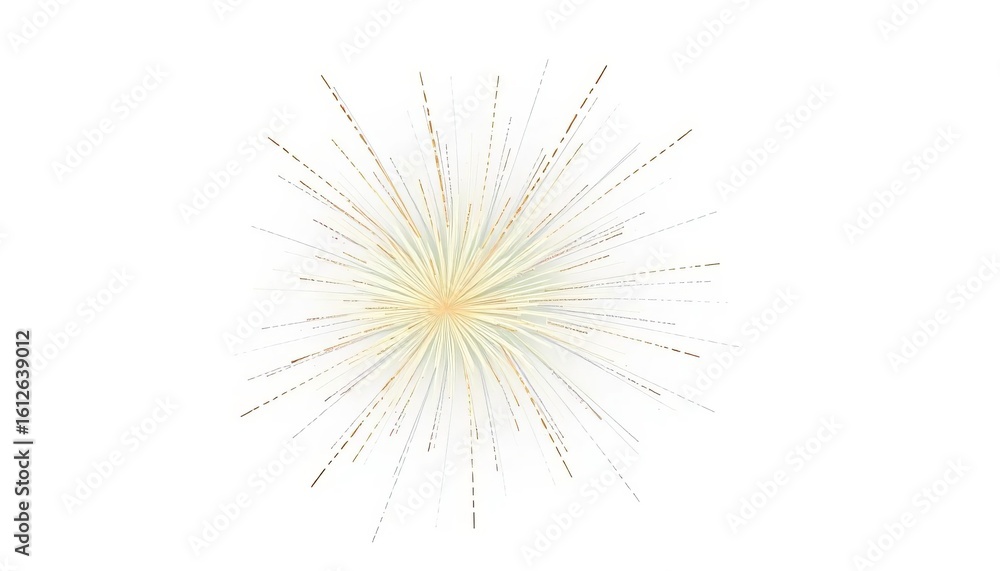 Obraz premium Golden, light green, & grey fireworks burst on white background Ideal for festive designs, grey, decoration