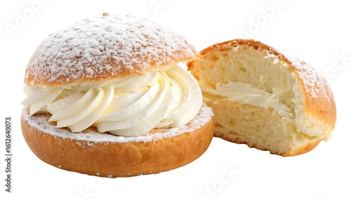 Wallpaper Mural Delicious semla pastry filled with whipped cream and dusted with powdered sugar Torontodigital.ca