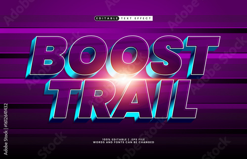boost trail editable text effect with a race and speed text effect