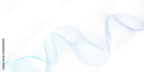 White wave curve lines banner background design. Abstract soft wave lines dynamic flowing blue  isolated background. Vector Illustration of the blue pattern of lines. blue stripes on white .