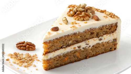 Wallpaper Mural Delicious slice of carrot cake with cream cheese frosting and walnuts Torontodigital.ca