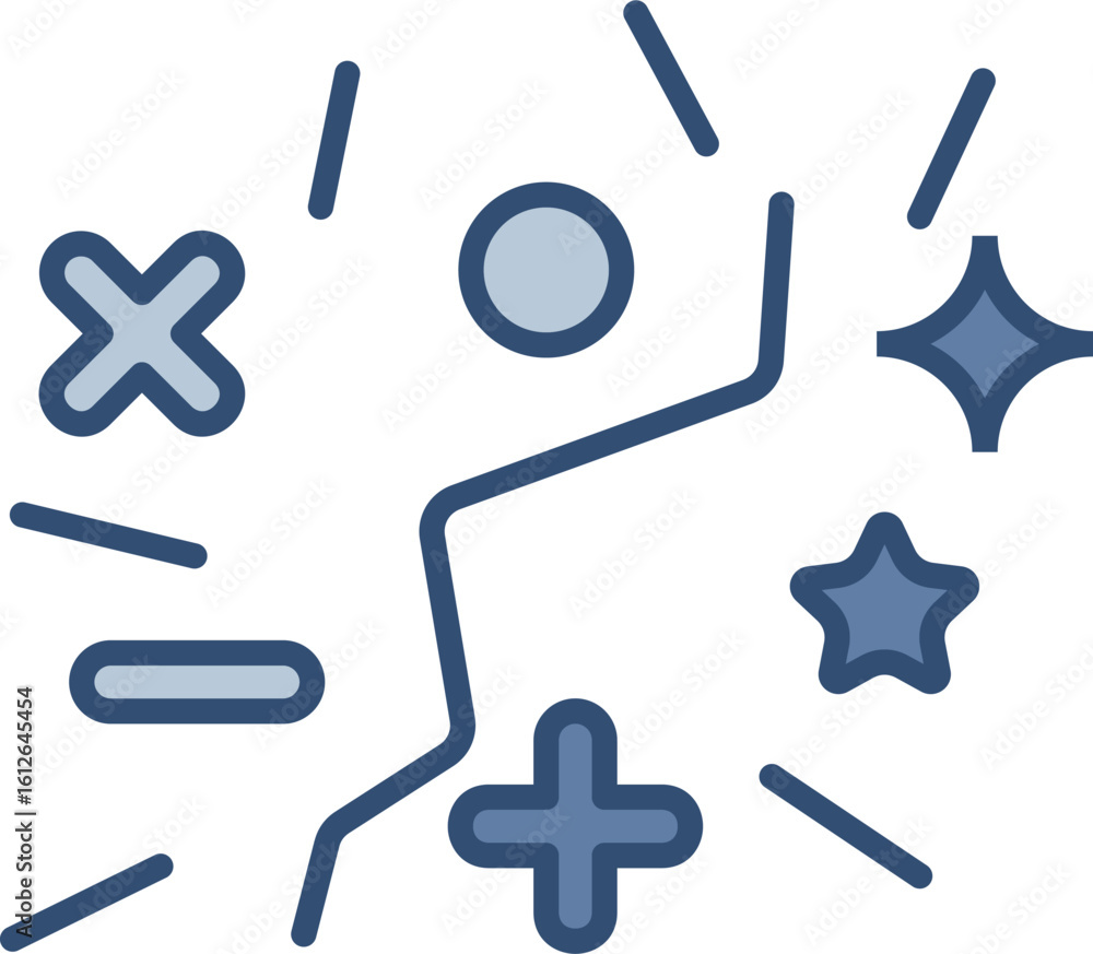 Obraz premium Confetti vector icon with transparent background. Changeable blue color design.