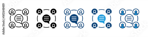 Socialization icon set multiple style collection