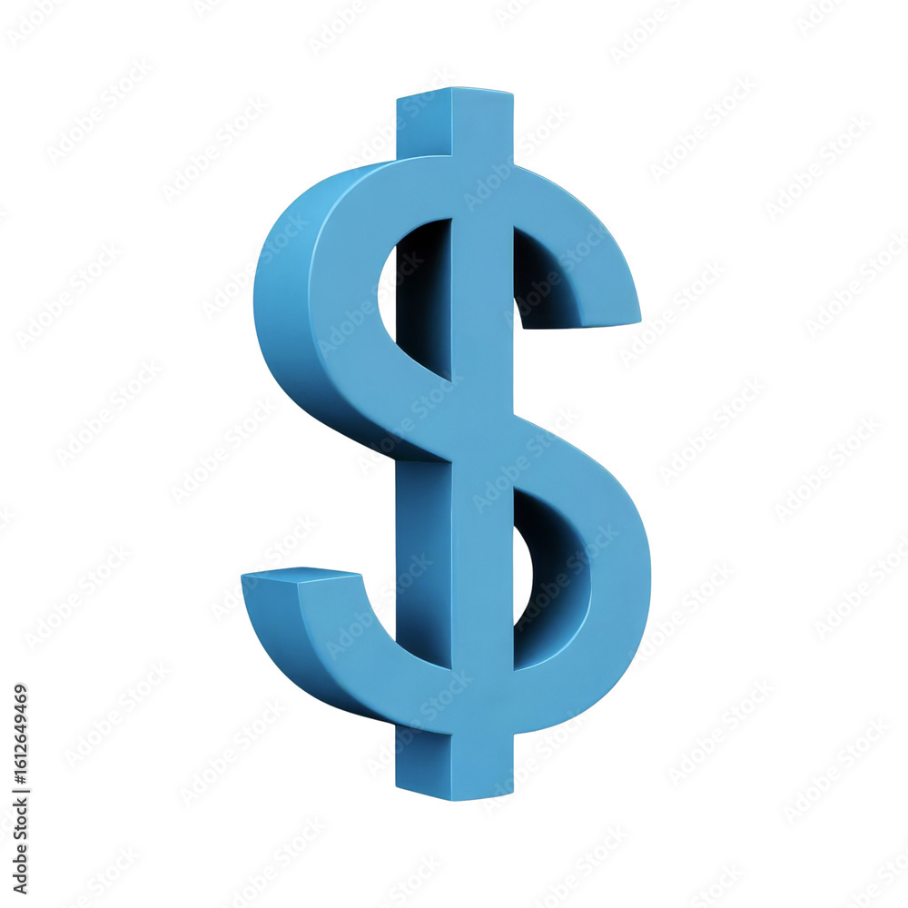 Blue dollar sign symbol on a white isolated background. Blue dollar sign symbol on a white isolated background.