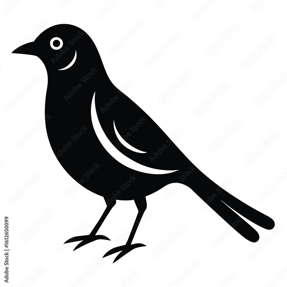 Fototapeta premium Solid color Thrush animal vector design