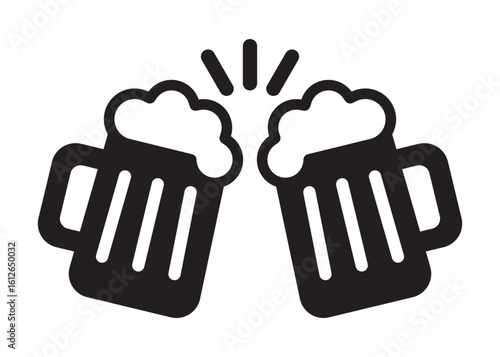 beer mug clinking icon 