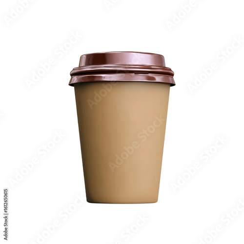 Coffee cup on a white isolated background, perfect for drink-related themes and promotions.
