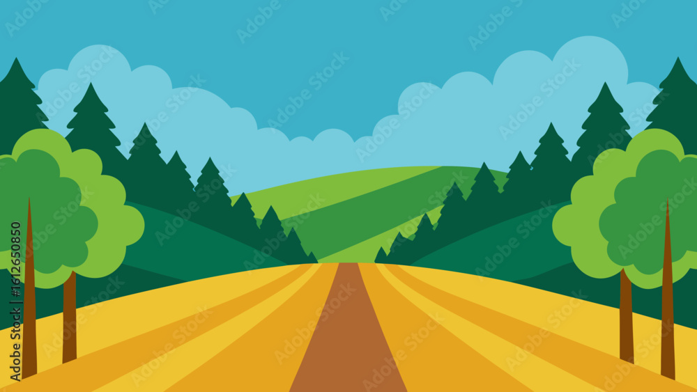 Obraz premium forest edge open fields