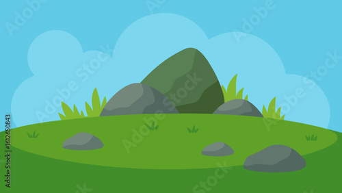 grassy knoll rocks