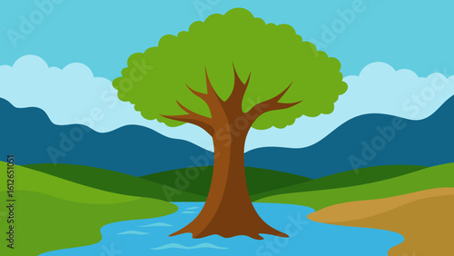 old tree quiet river