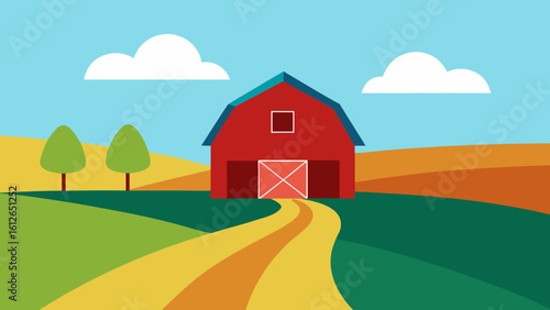 barn country road farmland