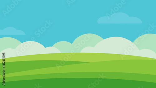 clear sky with green plains horizon