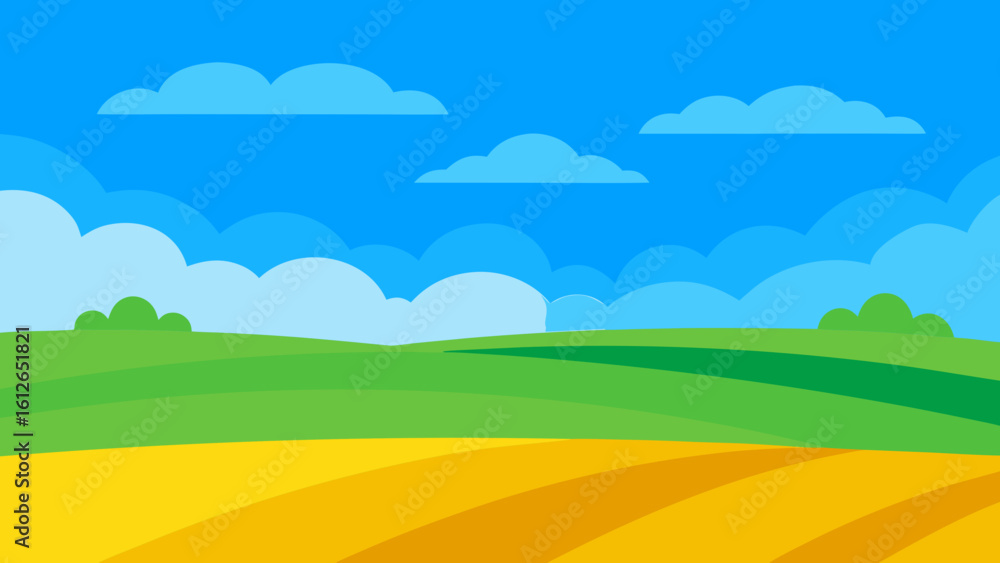 Fototapeta premium vast fields blue sky