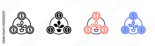 Investment icon set multiple style collection