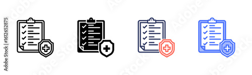 Insurance Coverage icon set multiple style collection