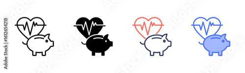 Healthcare icon set multiple style collection