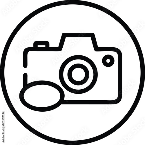 Black and white line art of a stylized human eye simple