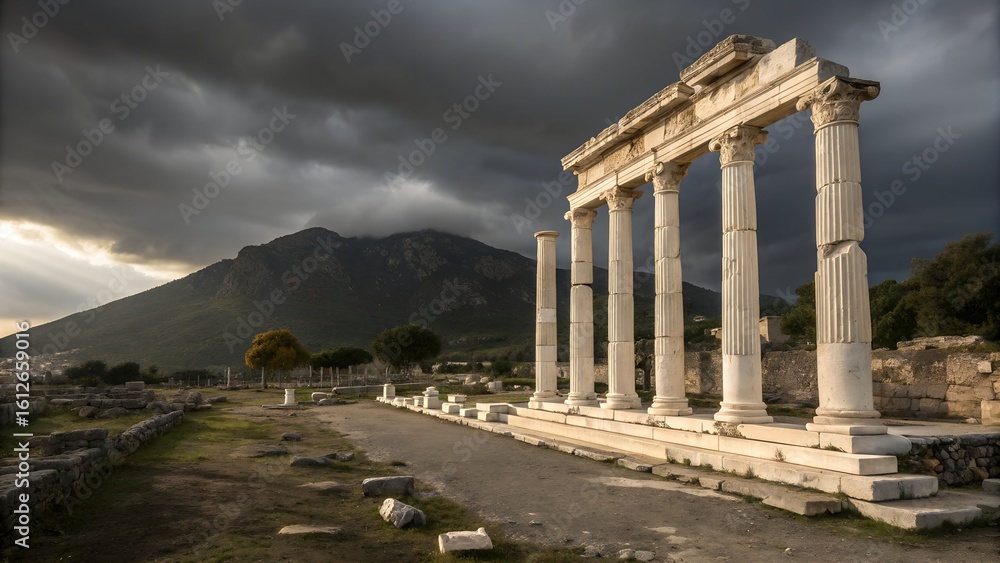 Fototapeta premium Civilization Ancient, Indus Valley Civilization Ancient City Streets and Mud-Brick Houses – Historical Realism
