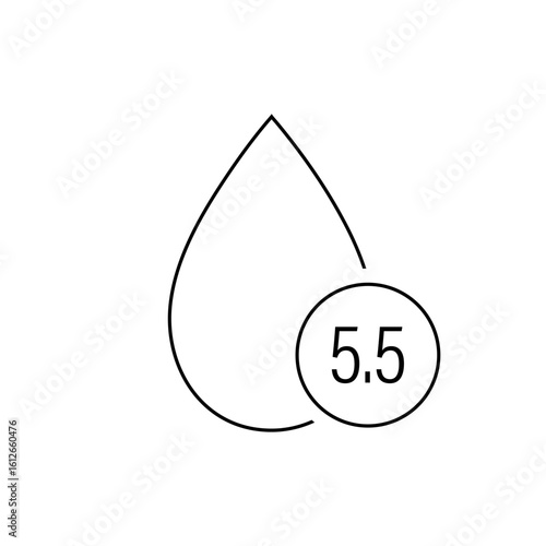 Neutral Ph icon. Linear drop symbol. Neutral balance skin. Vector illustration in flat style.
