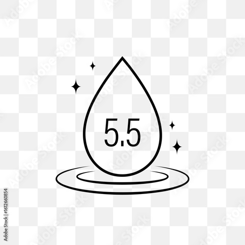 Ph icon. Neutral balance symbol. Laboratory skin care cosmetic indicator. Flat Vector illustration.