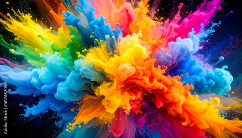 Exploding colors in a vibrant abstract