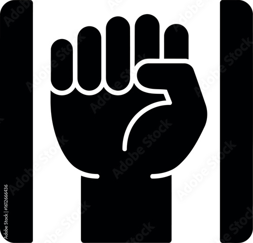 Fist in jail bars freedom struggle protest symbol