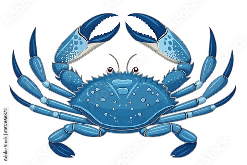 Wallpaper Mural Illustration of a blue crab on a white background Torontodigital.ca