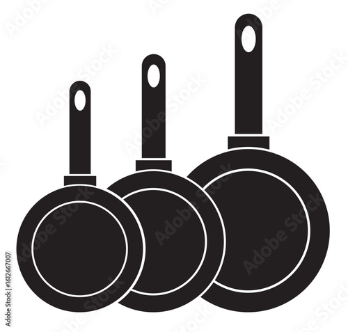 silhouette of a teflon pan isolated on a white background. cooking concept