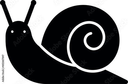 Black snail silhouette icon