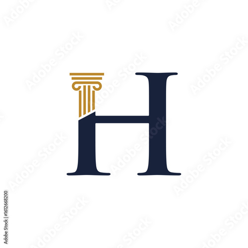 Elegant initial pillar, law firm, lawyer logo