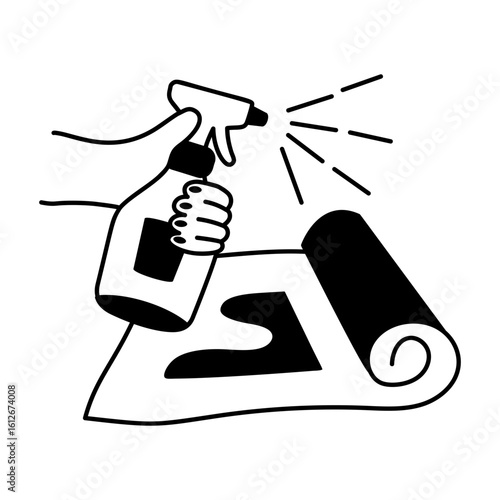 Cleaning spray icon in glyph style 
