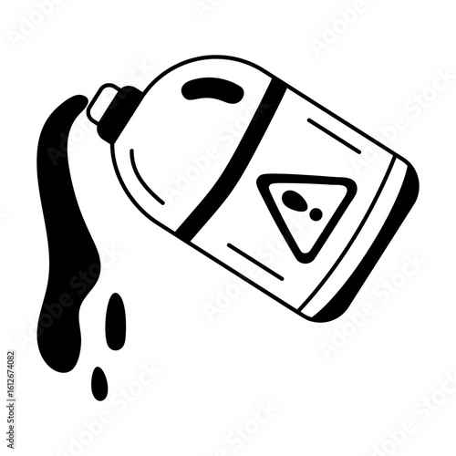 A glyph style icon of bleach bottle 
